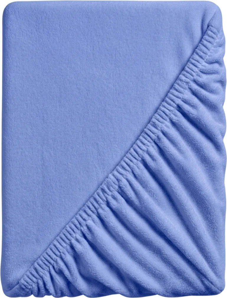 SOFT kék mikroplüss lepedő 180x200 cm