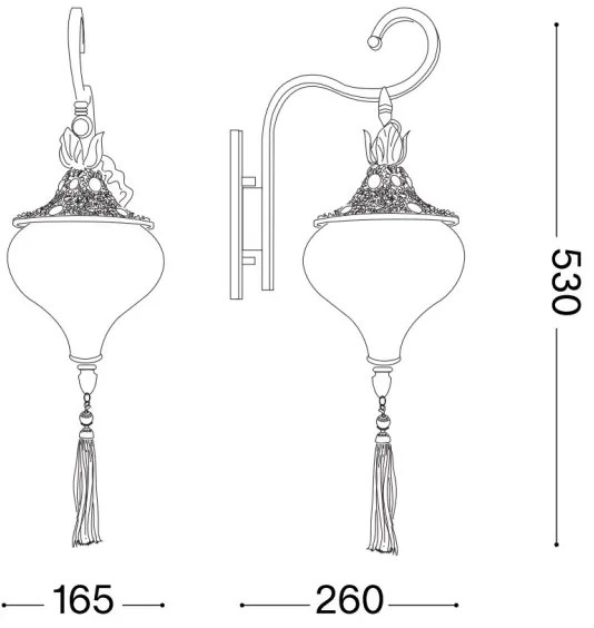 Ideal Lux - Fali lámpa HAREM 1xE27/42W/230V réz