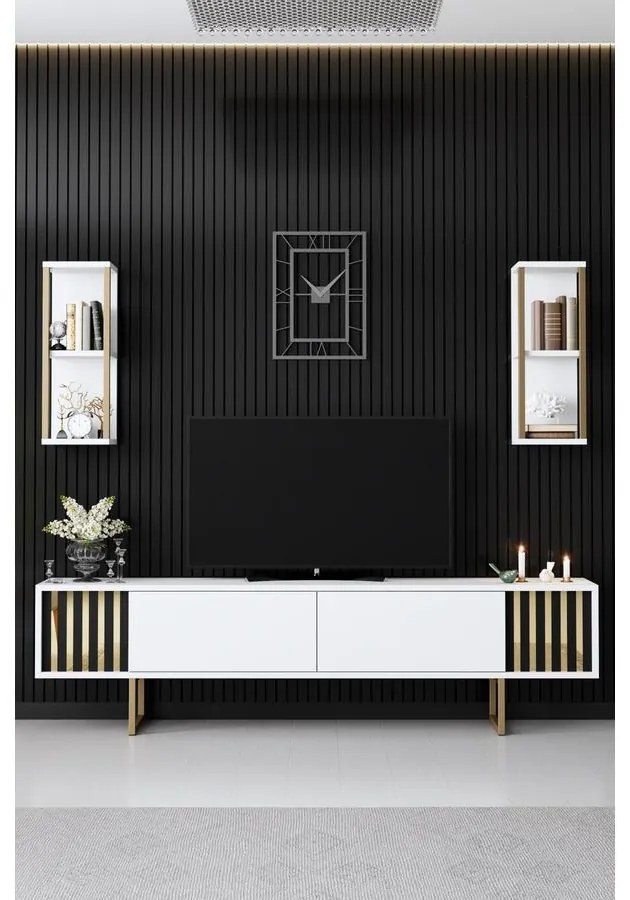 TV szekrény Gold Line - White, Black