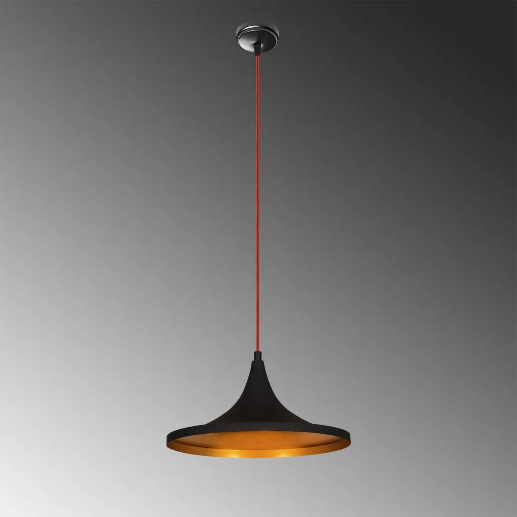 Elmas 3531 fekete-piros fém függőlámpa, Ø35 cm
