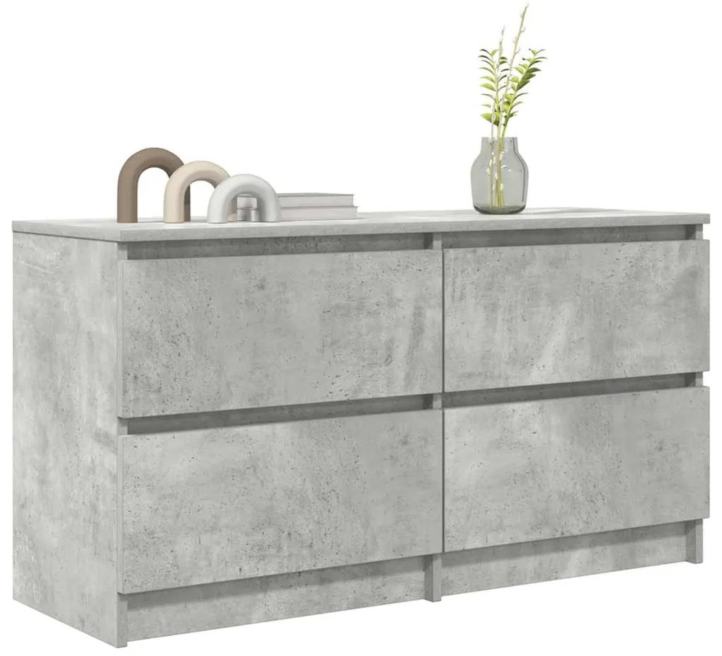 betonszürke szerelt fa TV-szekrény 100x35x54 cm