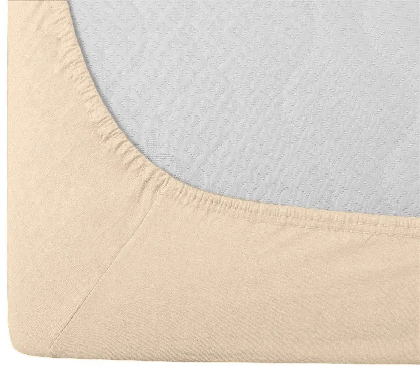 Jersey gumis lepedő világosbézs 90 x 200 cm