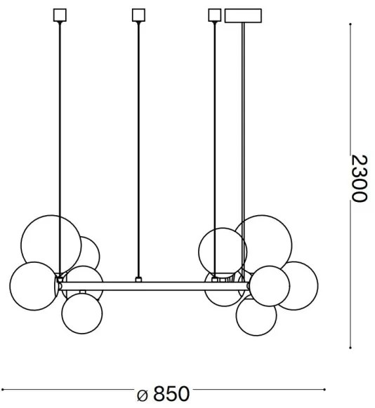 Ideal Lux - LED Csillár zsinóron PERLAGE 14xG9/3W/230V átm. 85 cm arany/fehér