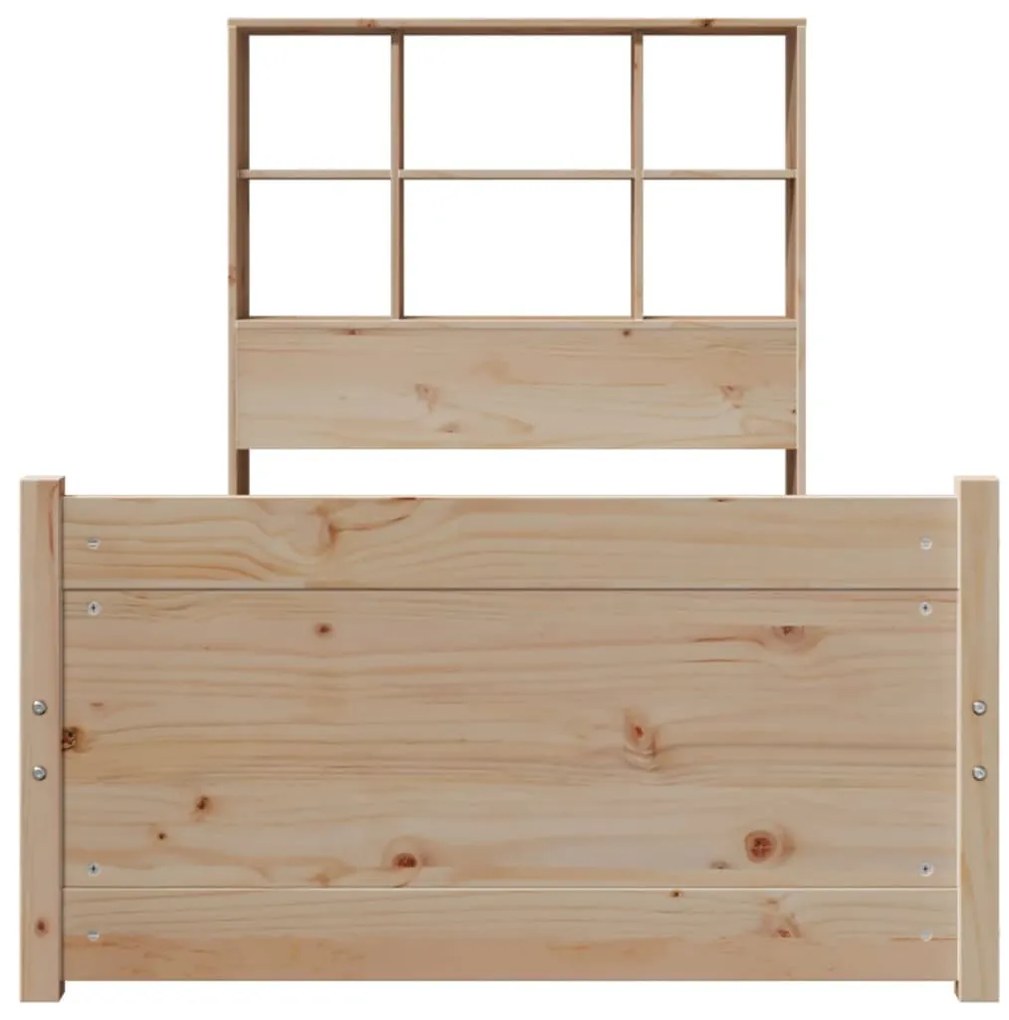 tömör fenyőfa könyvespolcos ágy matrac nélkül 90 x 190 cm