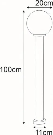 KAJA K-LP270-1000 Klasszikus Kültéri Állólámpa Króm E27 IP44