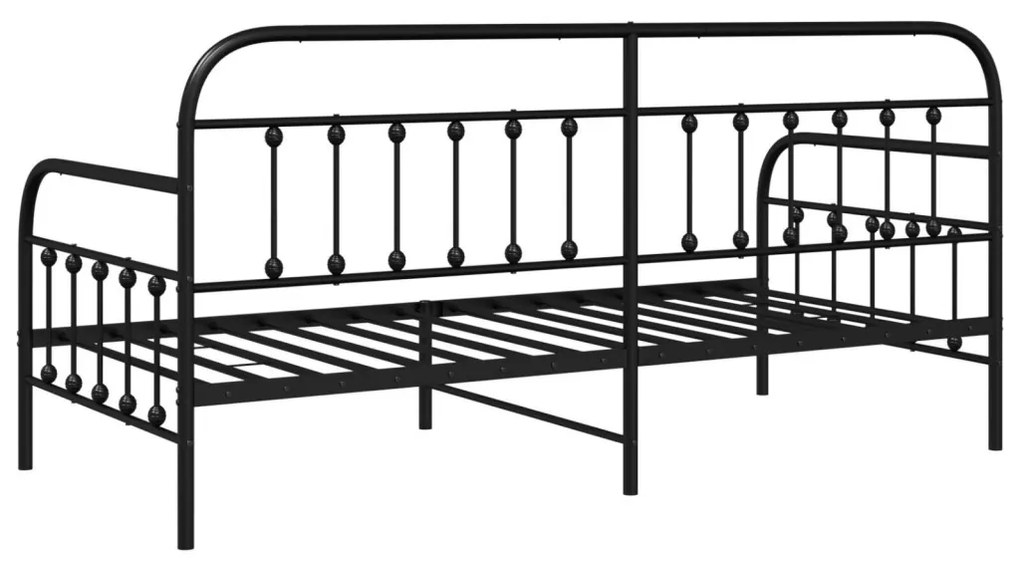Fekete Nappaliágy Keret 100x190 cm Acél