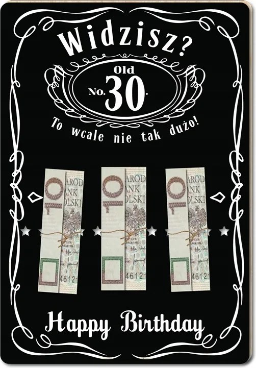 30 – Egyáltalán nem olyan sok! Ajándék Keret tábla kártya születésnapra Fekete-Fehér