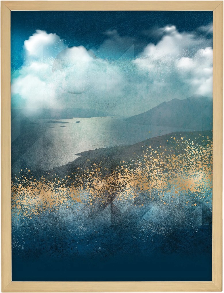 Dekoria Vászonkép Impression 30x40cm gold&amp;navy