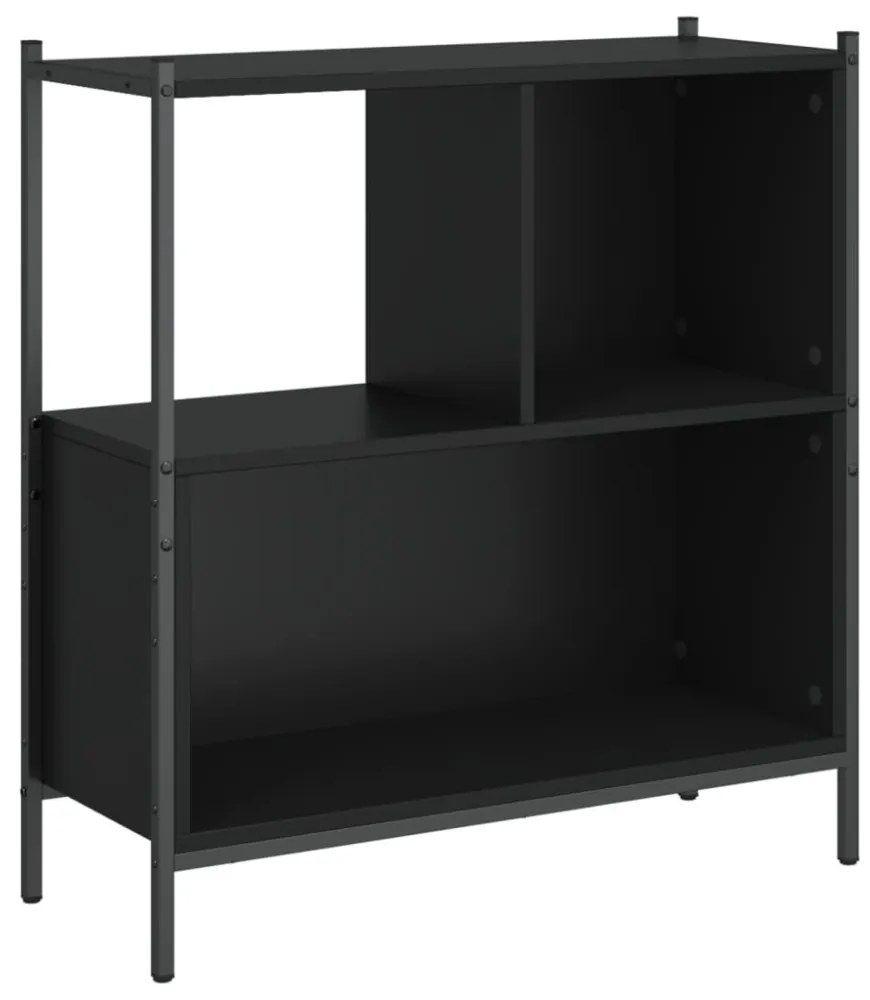 fekete szerelt fa könyvszekrény 72 x 28 x 77,5 cm