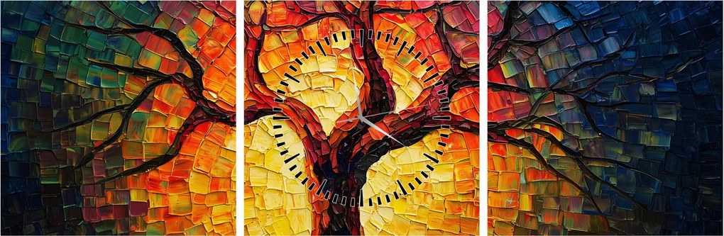 Kép - Az élet fája mozaikban (órával) (90x30 cm)