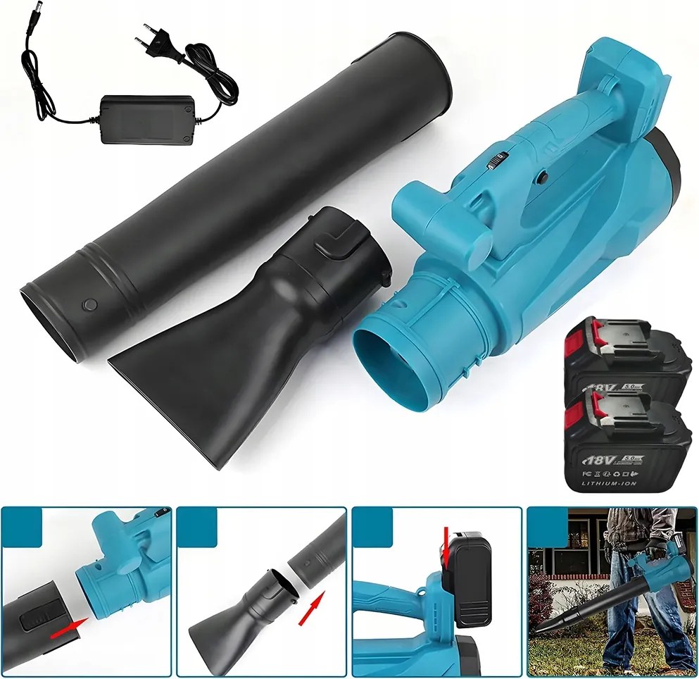 Akkumulátoros Hólevélfúvó kerti fűlevélhez 2 db elem