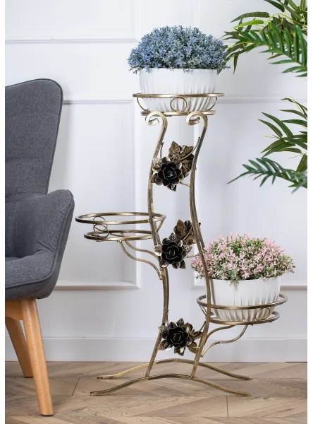 Virágállvány 100x70 cm arany
