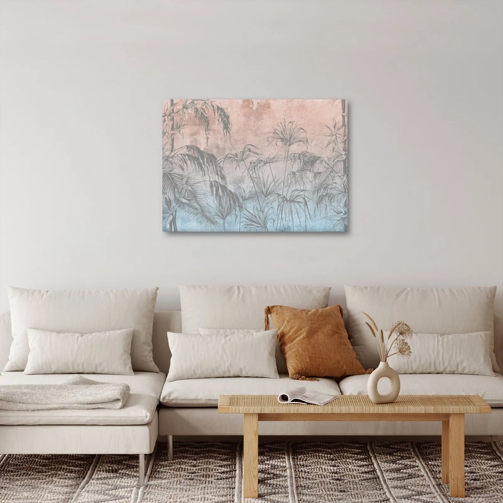 Kép - Trópusi növények a falon (70x50 cm)