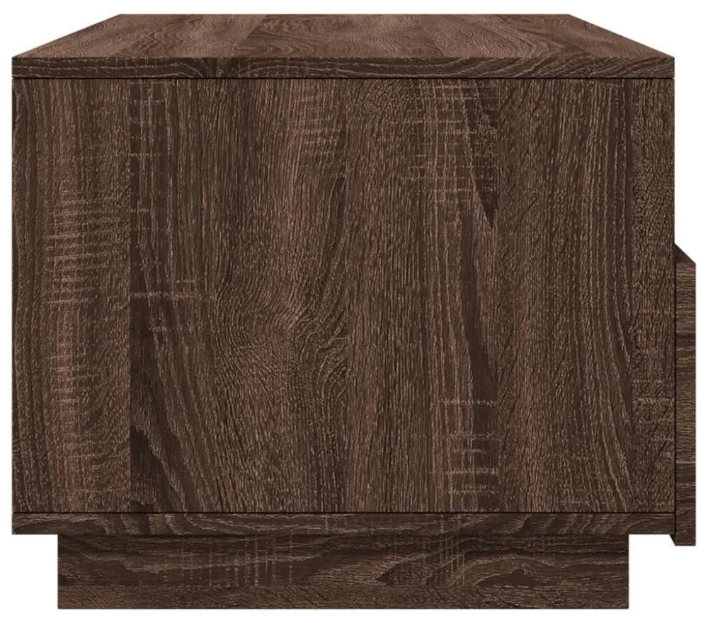 barna tölgyszínű dohányzóasztal LED-lámpákkal 90x49x40 cm