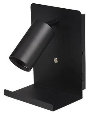 MasterLED Kaliso fekete oldalfali lámpa GU10-es foglalattal