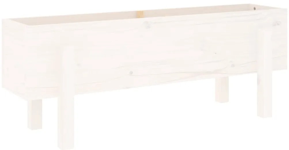 fehér tömör fenyőfa kerti magaságyás 101 x 30 x 38 cm