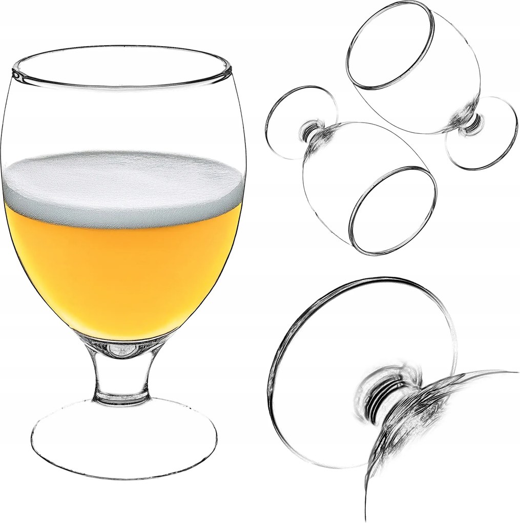 Sörös Poharak Koktélok Pokal Lábas Korsó 370ml 2db Ajándék