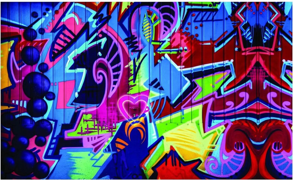 Ifjúsági fotótapéta Graffiti feliratok Szuper Mintás flizelin Ragasztó Ajándék