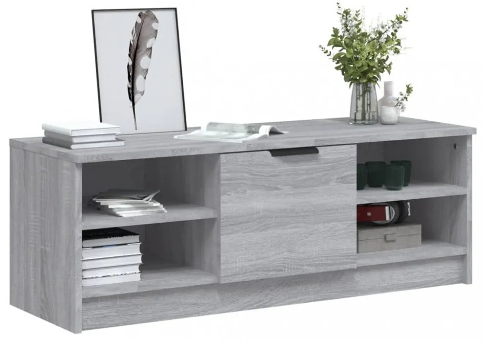 szürke sonoma színű szerelt fa TV-szekrény 102 x 35,5 x 36,5 cm