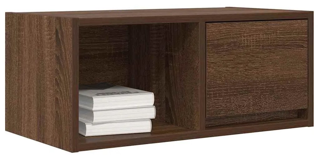 barna tölgy színű szerelt fa TV-szekrény 60x31x25,5 cm