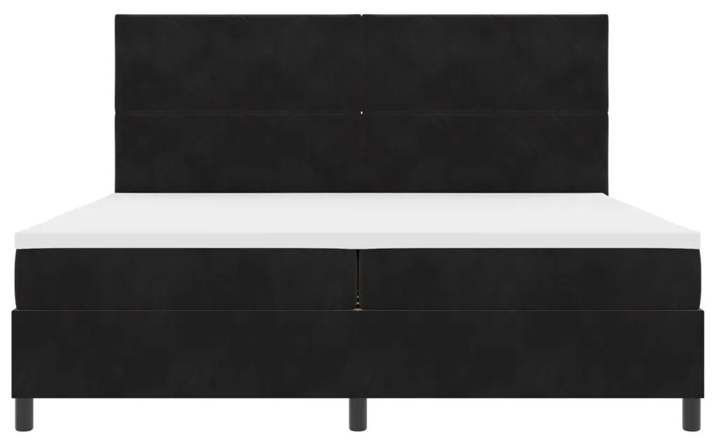 Box Spring ágy matraccal Fekete 200x200 cm Bársony