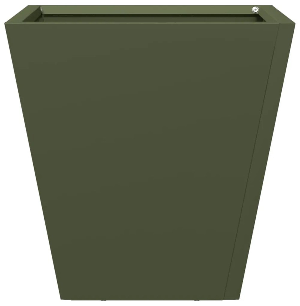 2 db olívazöld acél kerti növénytartó 30 x 30 x 30 cm