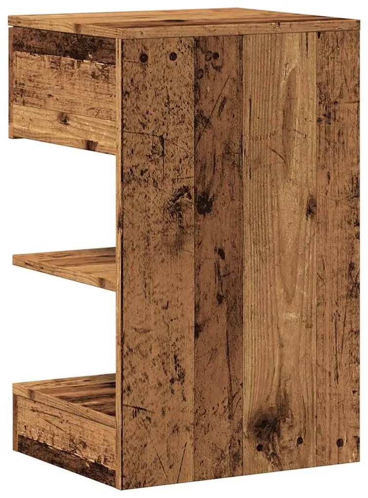 éjjeliszekrények 2 db Régi fa 40x35x65 cm Gépesített fa