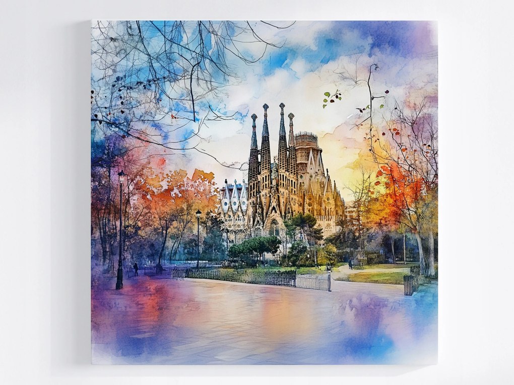 Canvas Város Barcelona Székesegyház Sagrada Familia 40x40