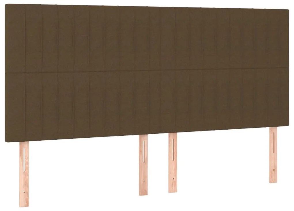 sötétbarna szövet LED-es fejtámla 160x5x118/128 cm
