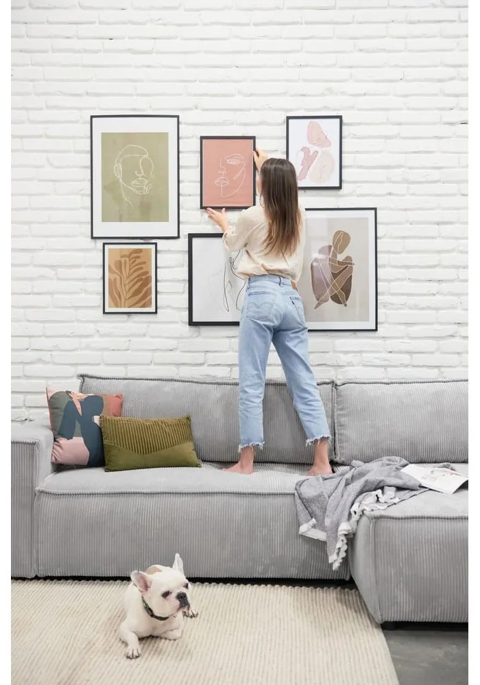 Bowie sötétszürke kordbársony variálható kanapéágy - Bonami Selection