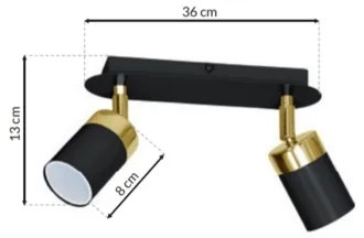 JOKER spotlámpa 2xGU10/25W/230V fekete/arany