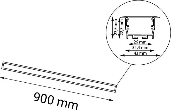 Antigo Hiate 1824 Beépíthető spotlámpa 1x18W/LED 4000K 2198lm IP20
