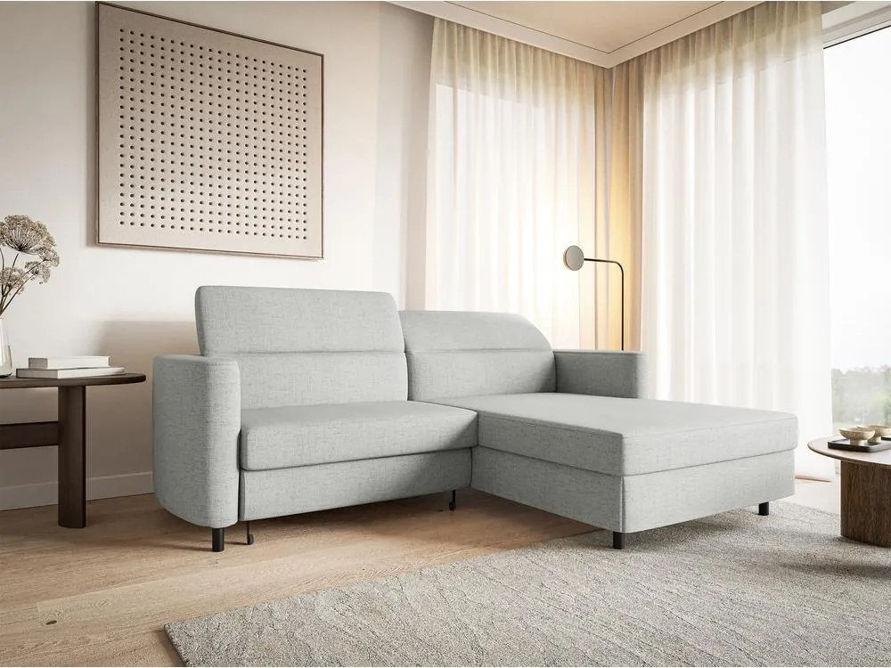 Sarokkanapé Buchu (J) (bézs szürke + fekete). 1099803