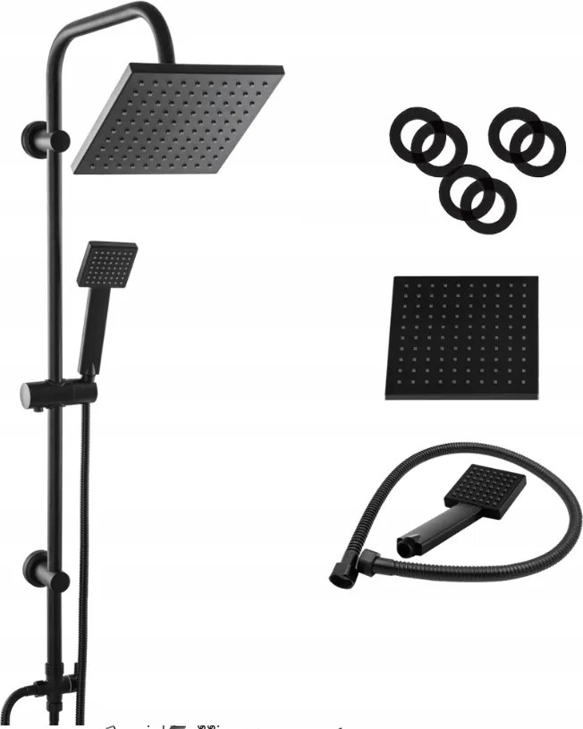 Zuhanyszett ZN1 fekete Gamma esőztetővel