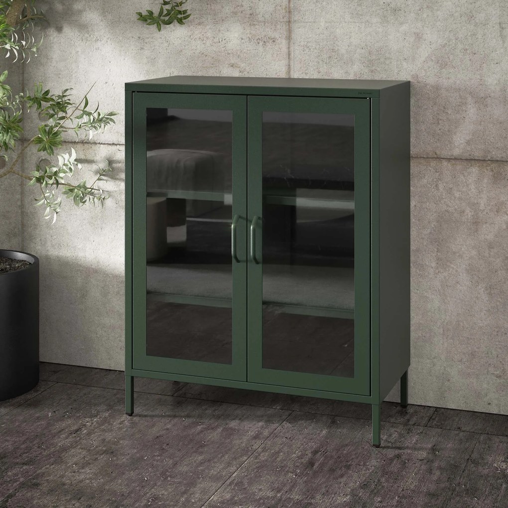 Vitrin GINA, 800 x 1015 x 400 mm, Modern: palack zöld