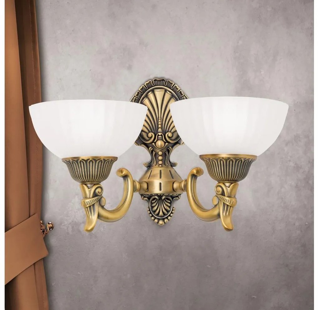 Orion WA 2-1201/2 - Fali lámpa ROCCA 2xE27/60W/230V bronz/fehér