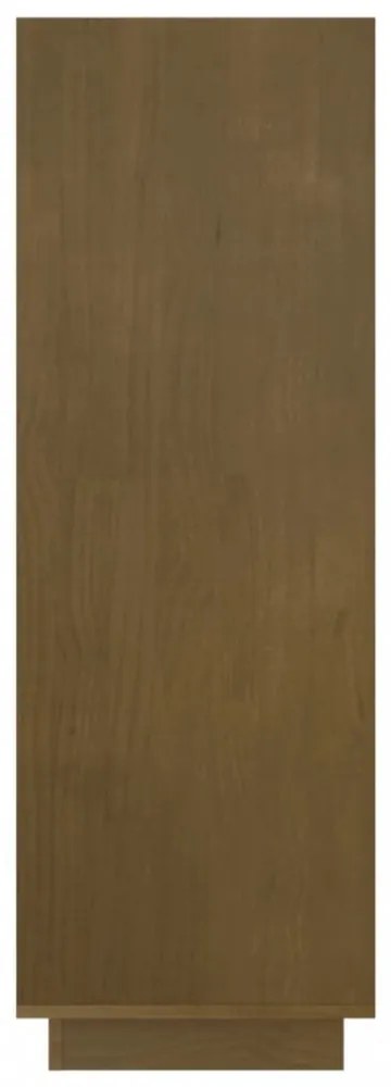 mézbarna tömör fenyőfa könyvszekrény/térelválasztó 80x35x103 cm