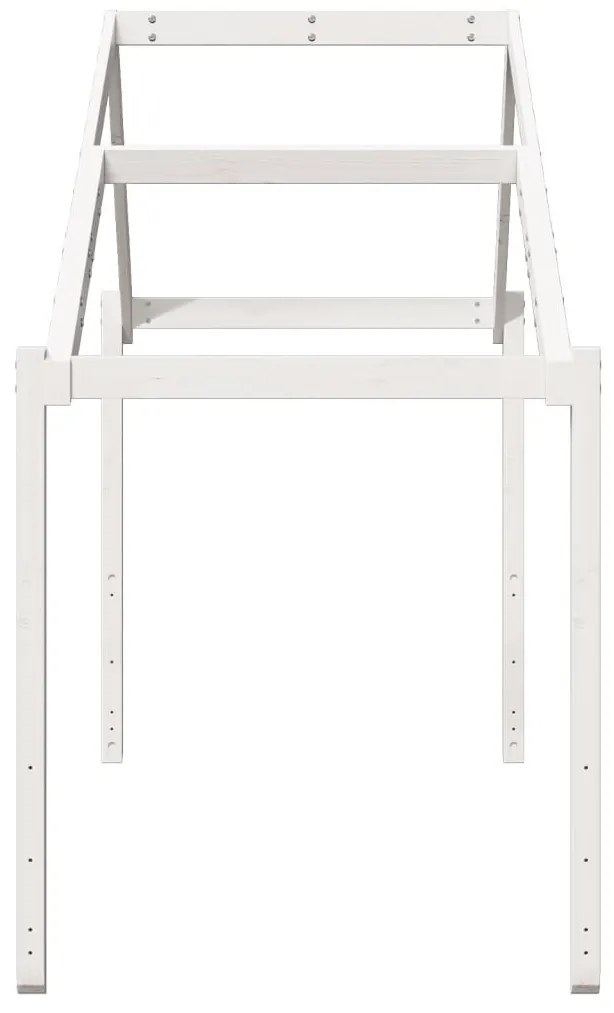 fehér tömör fenyőfa gyerekágytető 213 x 95,5 x 144,5 cm