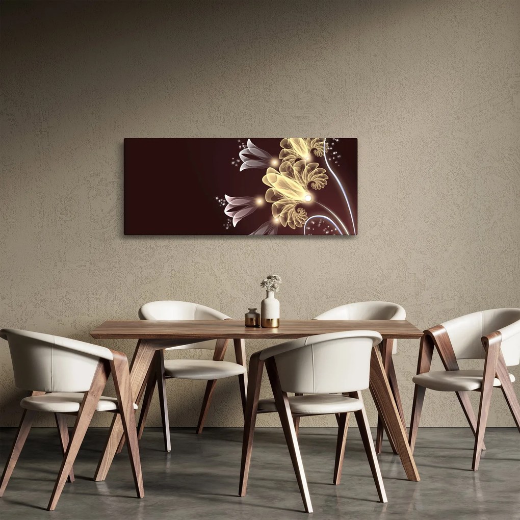Kép - fényes virágok (120x50 cm)