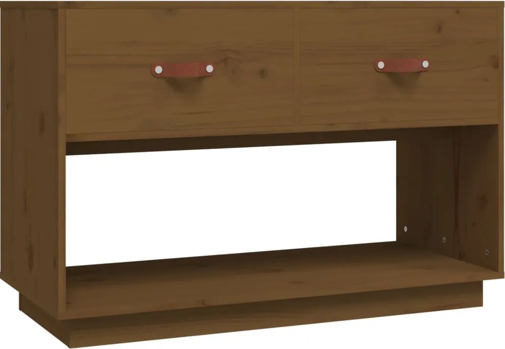 vidaXL mézbarna tömör fenyőfa TV-szekrény 90x40x60 cm