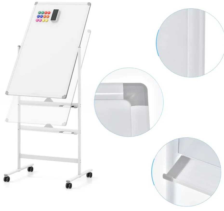 Átfordítható mágnestábla kiegészítőkkel, 60 x 90 cm