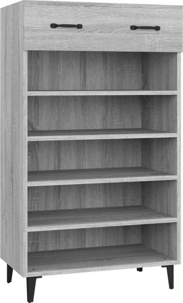 vidaXL szürke sonoma színű szerelt fa cipőszekrény 60 x 35 x 105 cm