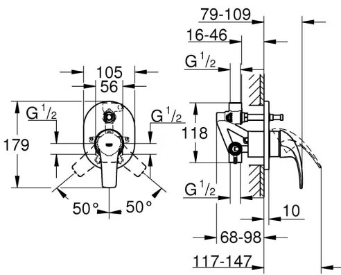 GROHE 29043000 - EUROCUBE kádcsaptelep, fényes króm