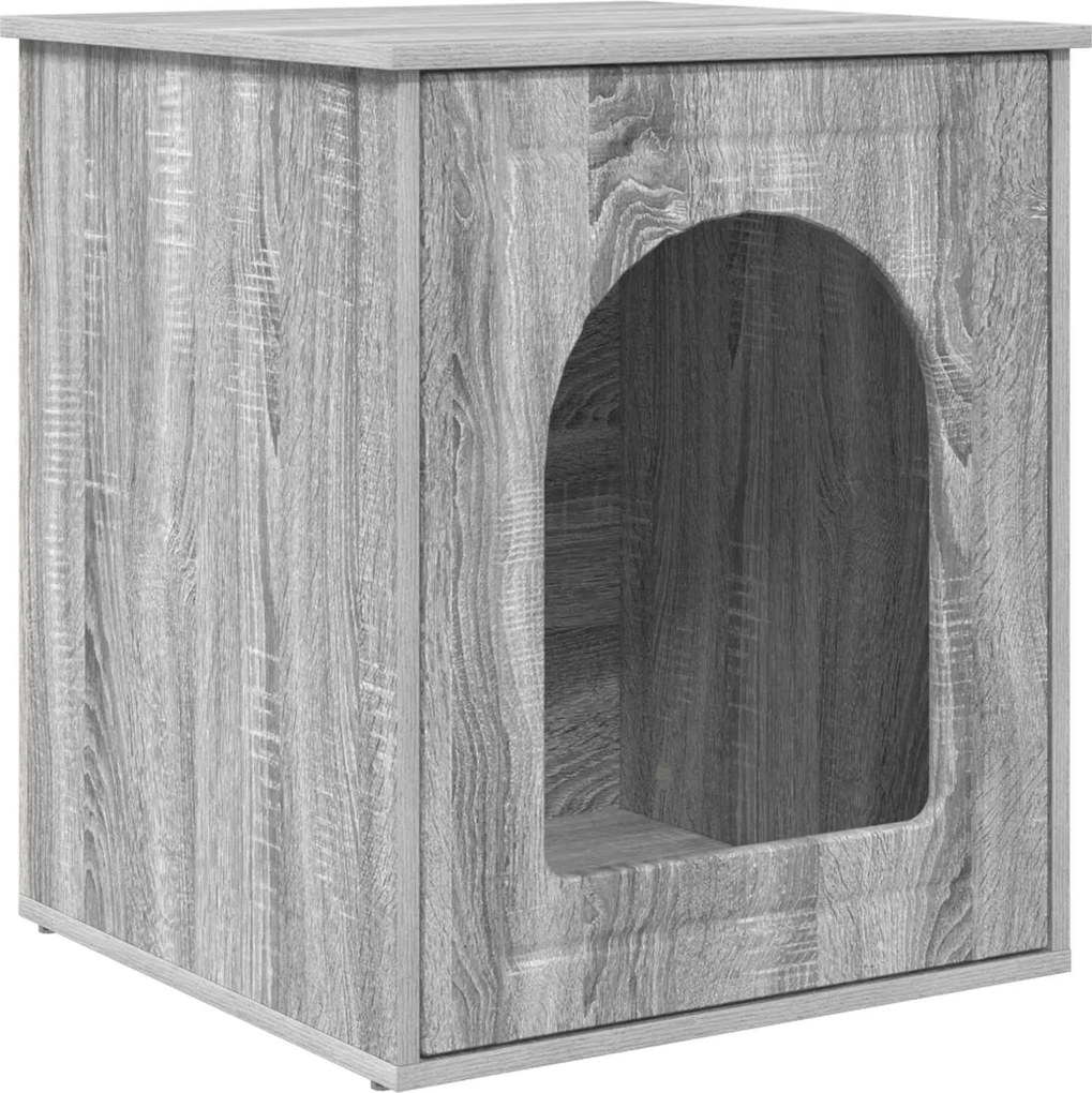 vidaXL Macska Ház Szürke Sonoma 53 x 52 x 62 cm Faanyag
