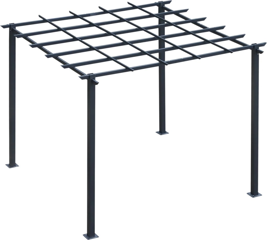 Outsunny Rózsa Pavilon Növényív Rózsa Ív Trellis Kert Pavilon Időjárásálló Fém Fekete 2,97 x 2,95 x 2,3 m | Aosom