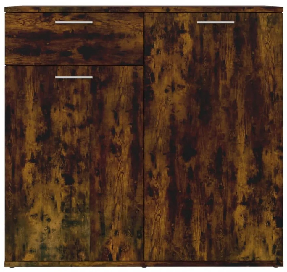 füstös tölgy színű szerelt fa tálalószekrény 80x36x75 cm
