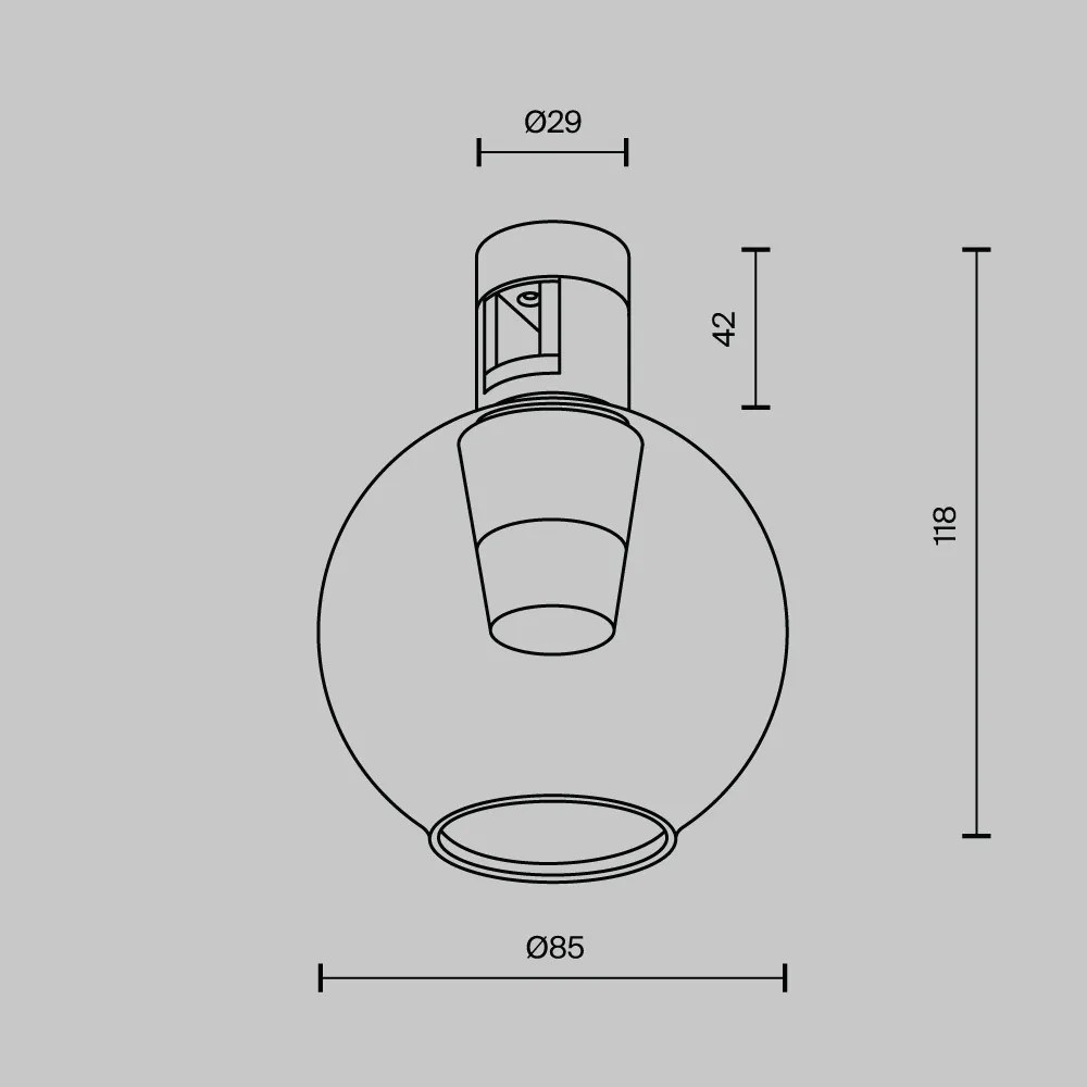 TR148-1-3W2.7K-BS-DE Bubble Alumínium Sín lámpafej Sárgaréz Színű LED 3 W 2700 Kelvin 60 Lumen IP20
