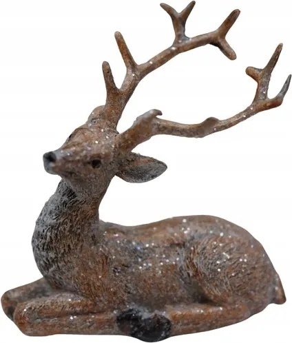 Rénszarvas figura barna fekvő 7x8cm