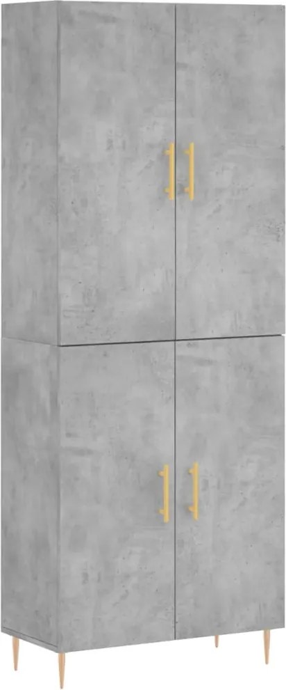 vidaXL betonszürke szerelt fa magasszekrény 69,5 x 34 x 180 cm