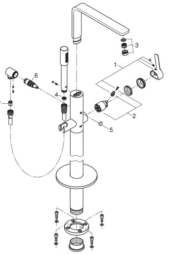 GROHE 23792001 - LINEARE 271 mm kádcsaptelep, fényes króm